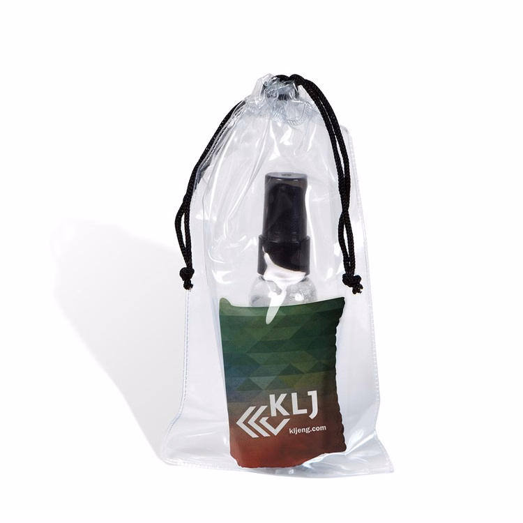 Ultra Opper Fiber Clear Cleaner Kit In Drawstring Bag (2 Fl. Oz. Bottle w/4/C Cloth)
