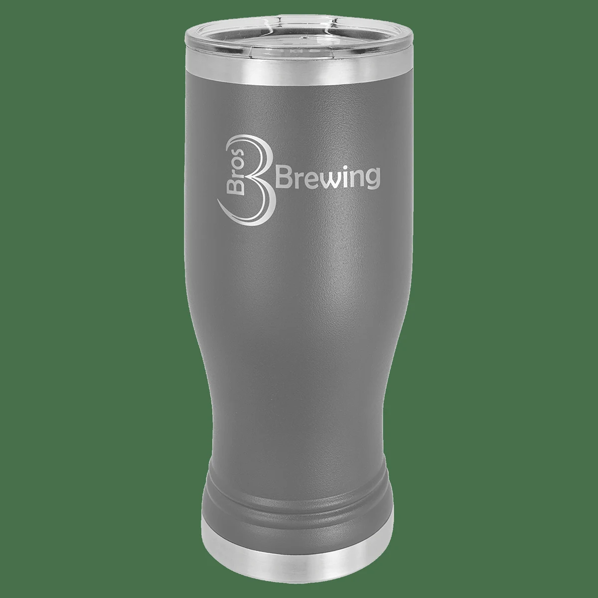 20 oz. Dark Gray Laser Engraved Polar Camel Pilsner Tumbler w/Clear Lid 1