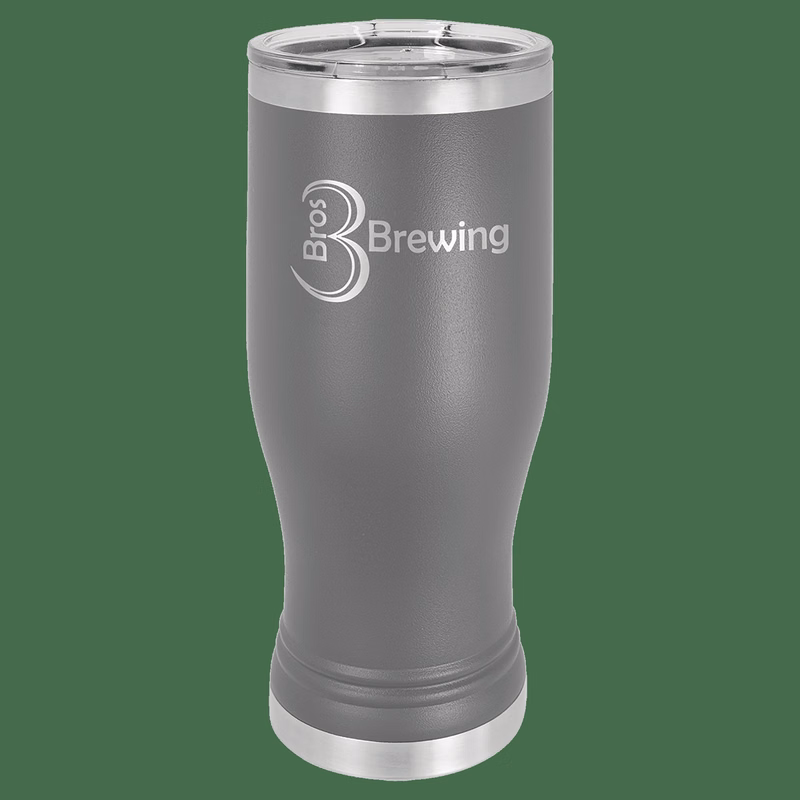 20 oz. Dark Gray Laser Engraved Polar Camel Pilsner Tumbler w/Clear Lid