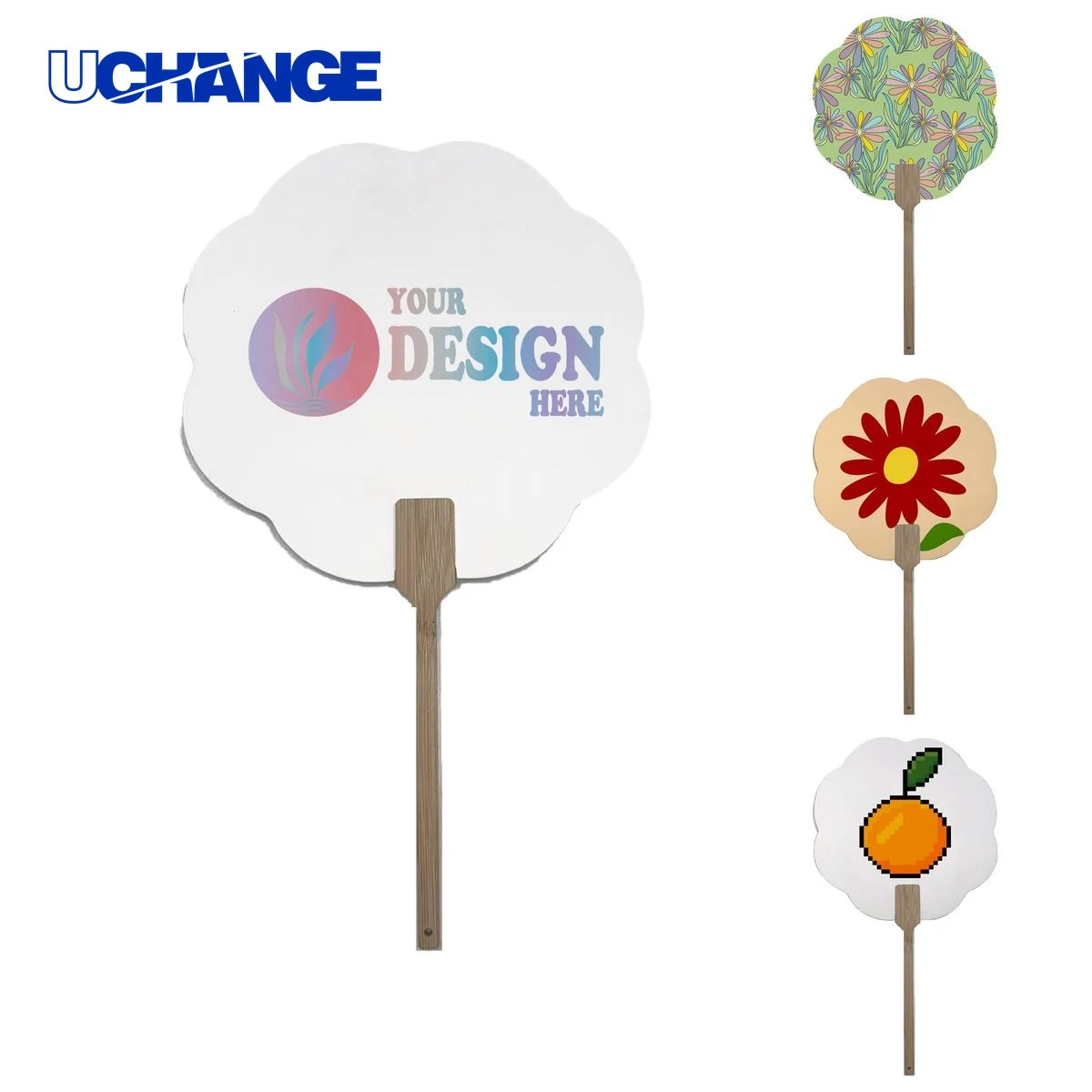 Eco-Friendly Paper Hand Fan with Wood Handle 1
