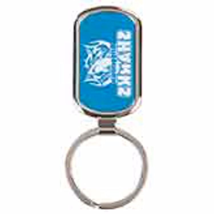 2 1/2" Blue Rectangle Metal Keychain