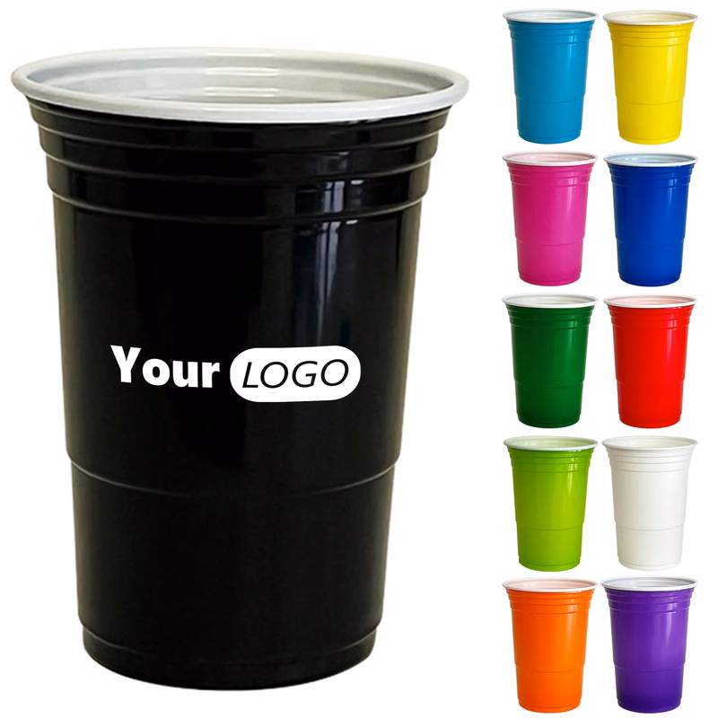Polypropylene 10 Pack 16oz Colorful Plastic Cup