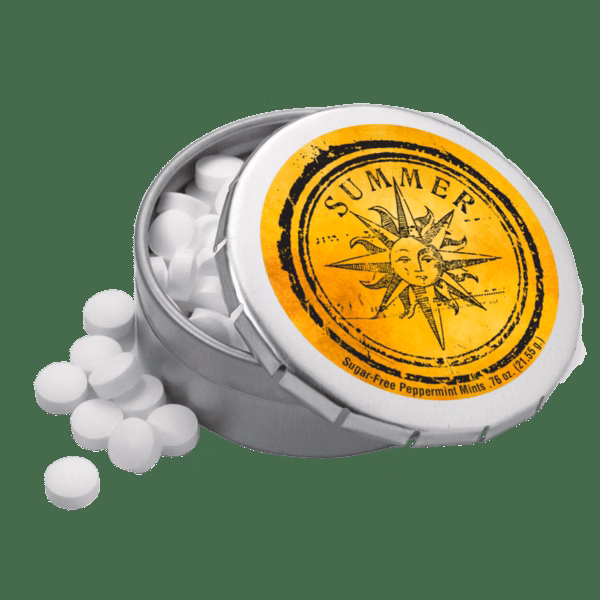 2 1/8" Large Round Push Tin with Mints