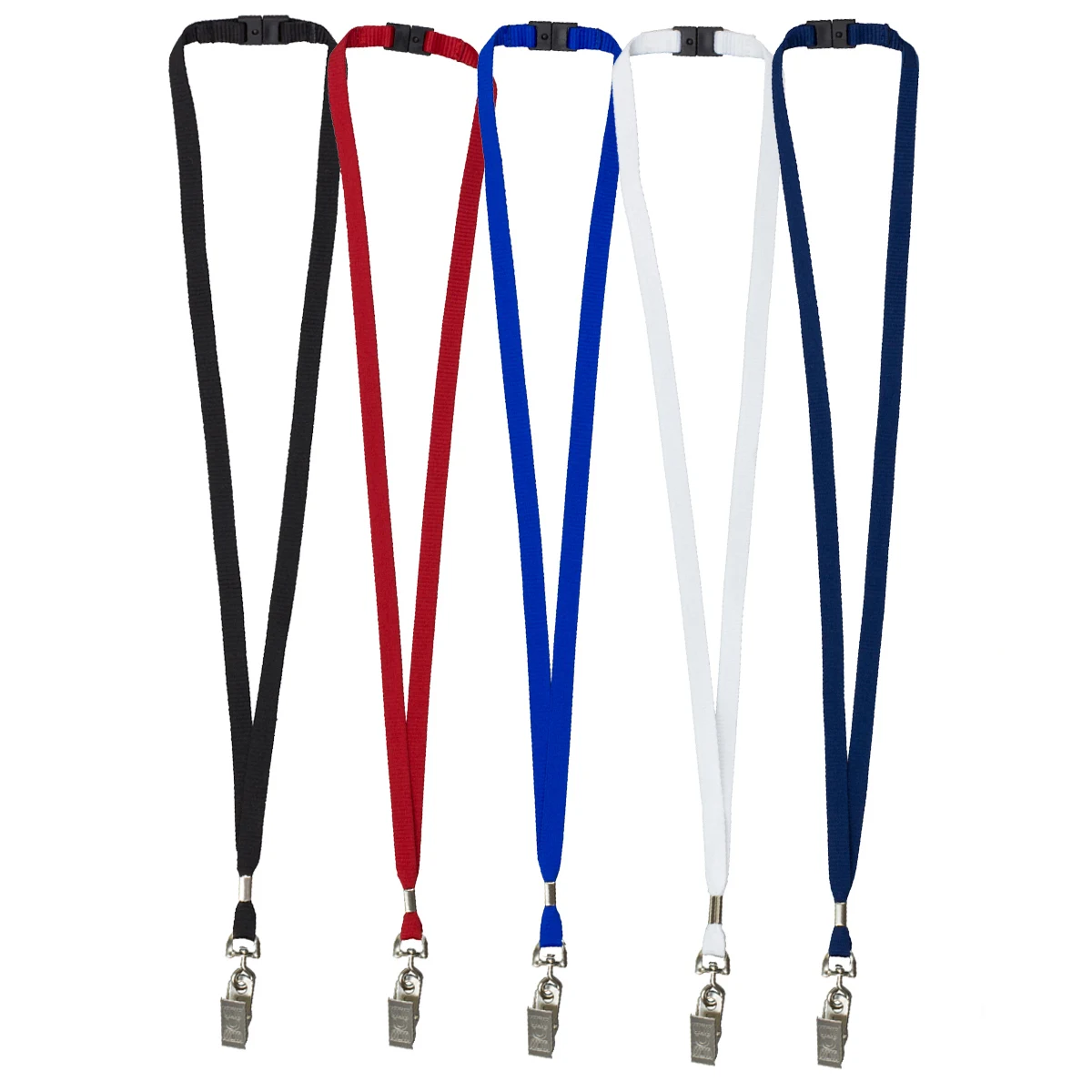 Quick Ship Blank 3/8" Breakaway Shoelace Lanyard with Bulldog Clip 1