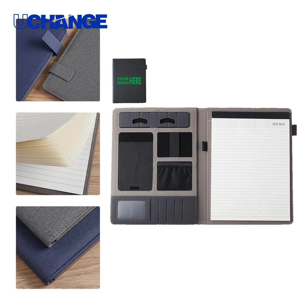 Gray Fabric Contract Folder Organizer for Business 1