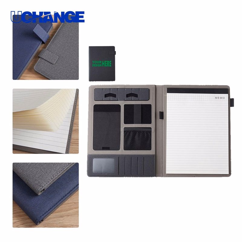 Gray Fabric Contract Folder Organizer for Business