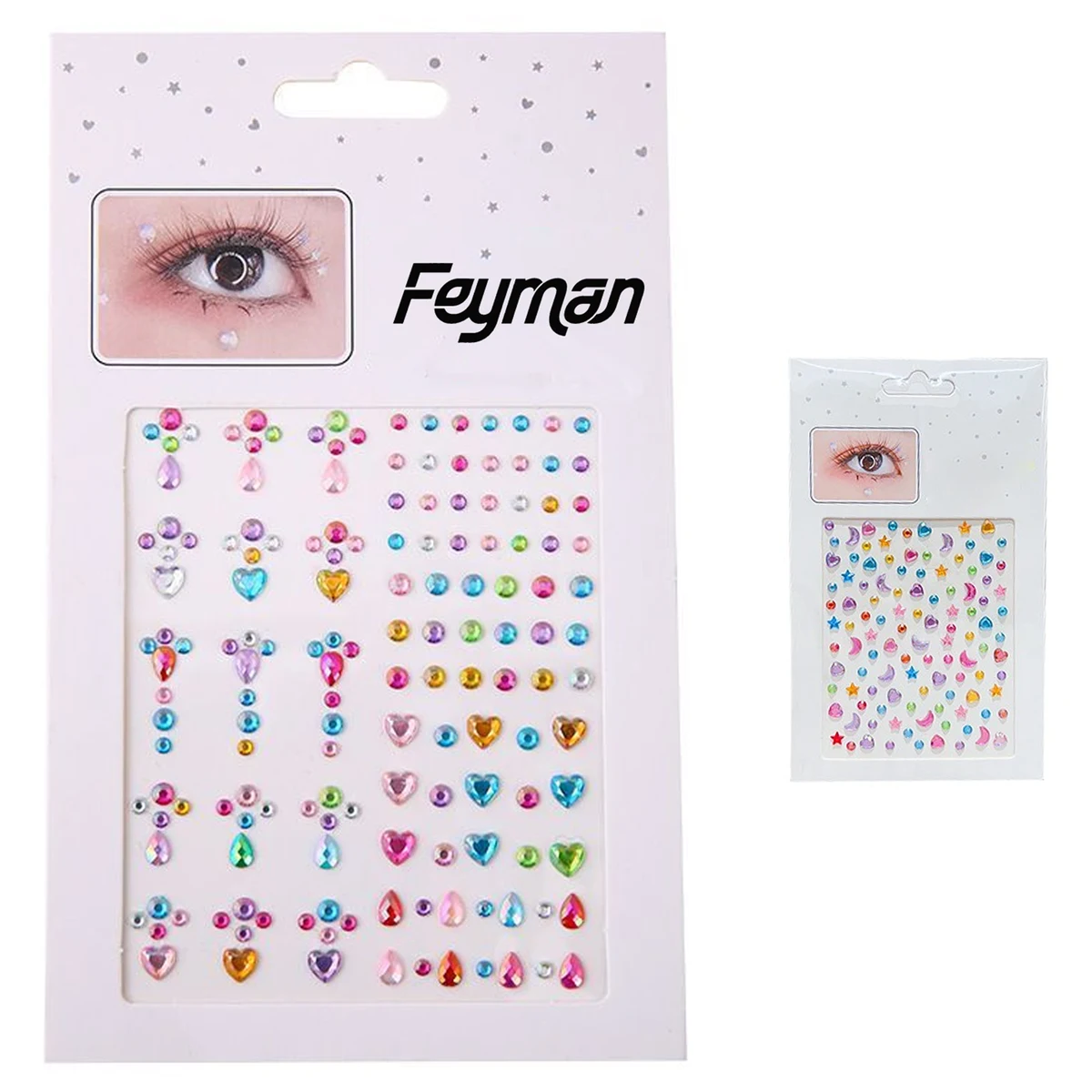 Holographic Self Adhesive Face Jewels Stickers 1