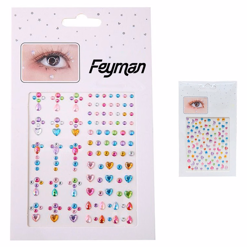 Holographic Self Adhesive Face Jewels Stickers