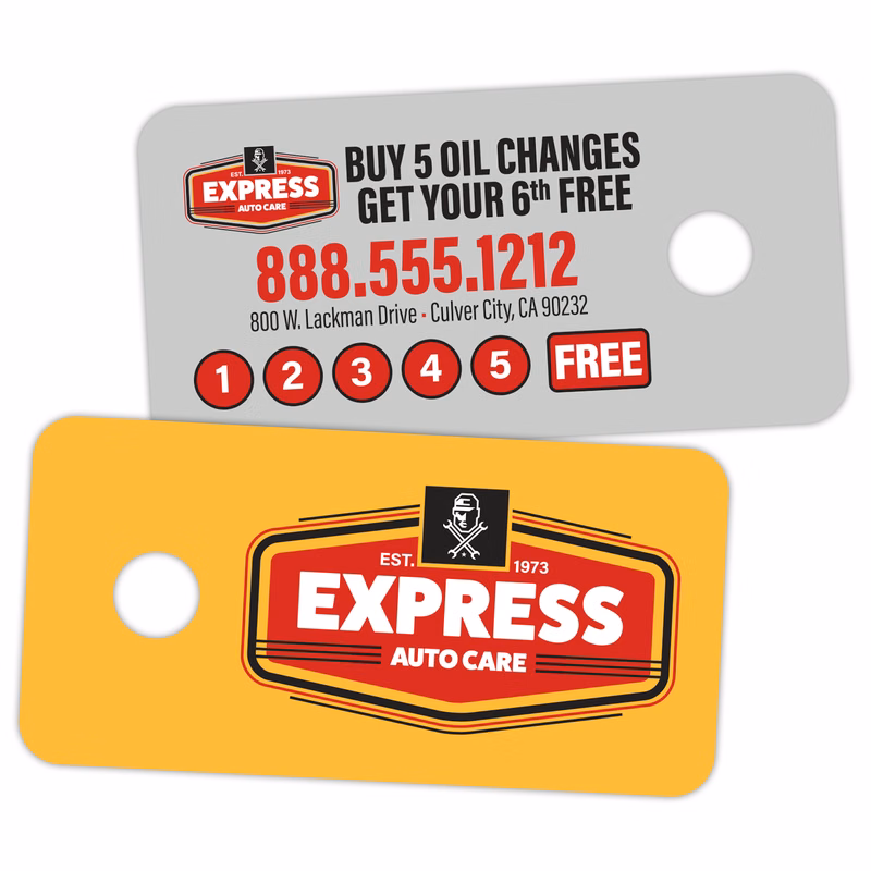 UV-Coated (1S) Plastic Key Tag - 2x1 (.25 Inch Diameter Hole Punch)- 10 pt.