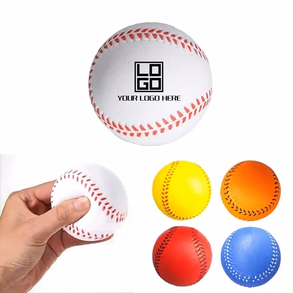 Custom 1.57" Durable BPA Free PU Baseball Stress Ball — Sports Wellness Gift