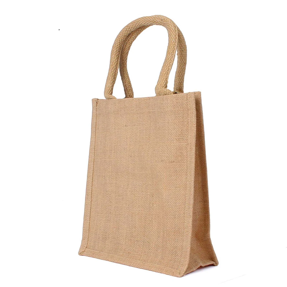 Natural Jute Burlap Tote Bag, custom tote bag with logo imprint 1