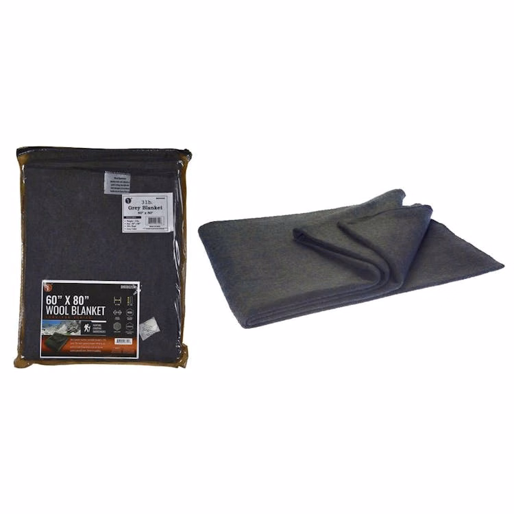 Charcoal Gray Blanket 60-70% Wool - 60" x 80"