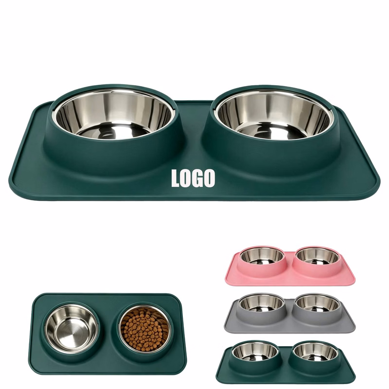 MOQ 5 Piece Dual Feeder Pet Bowl