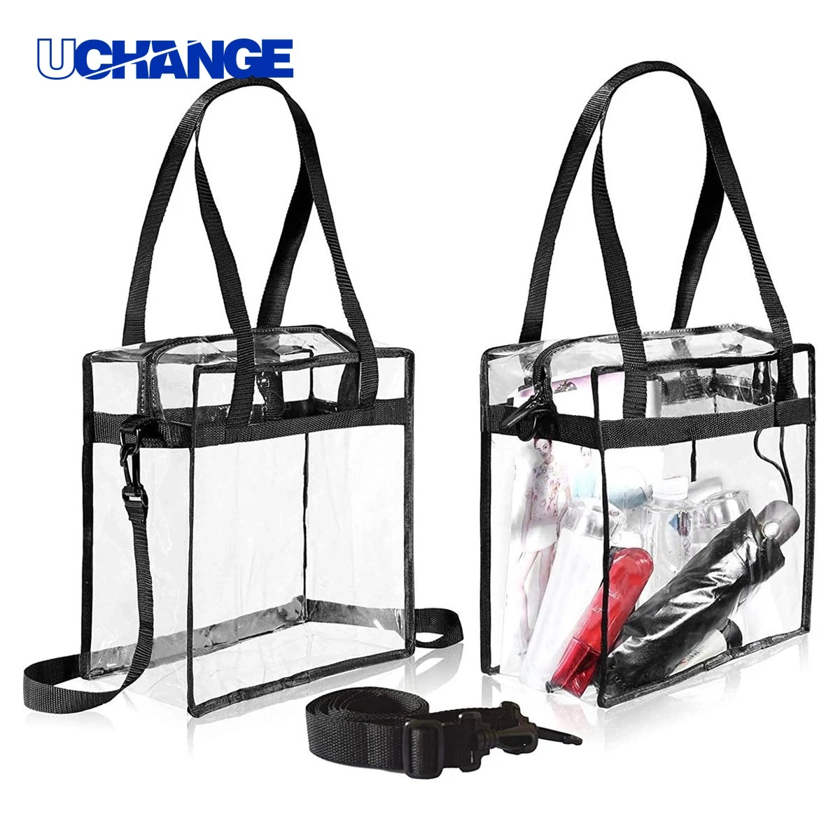 Clear Tote Messenger Bag 1