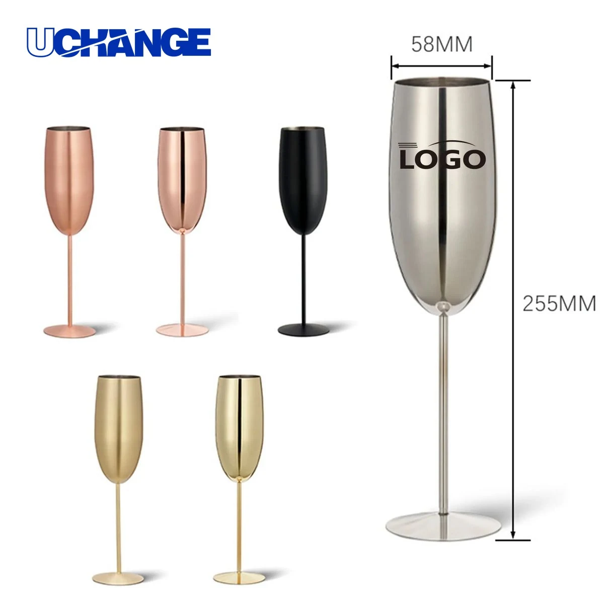 Stainless Steel Champagne Flute Glass Container for Celebrations (8 oz) 1