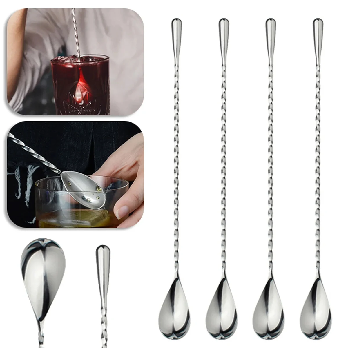Cocktail Spoon with Stainless Steel Handle 1