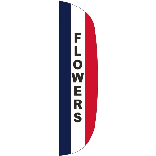 "FLOWERS" 3' x 12' Message Flutter Flag 1
