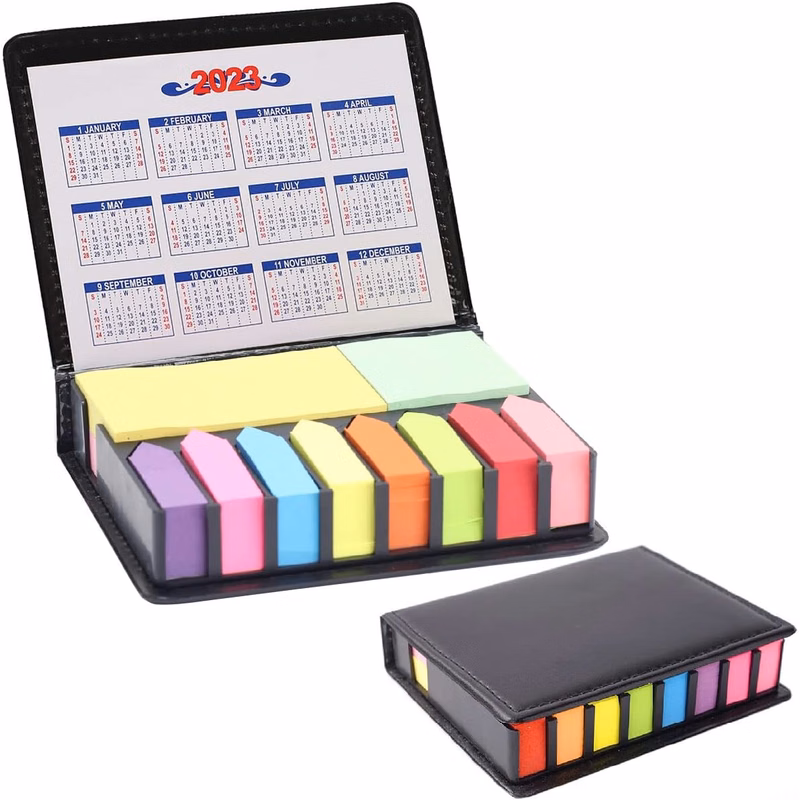PU Leather Cover Sticky Notes Set with Calendar
