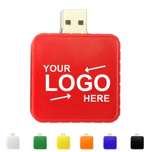 Custom Full-Color Square Rotating USB Drive 8GB-64GB — Tech Promo Gift 1