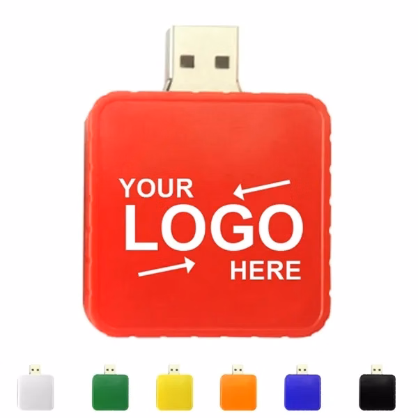 Custom Full-Color Square Rotating USB Drive 8GB-64GB — Tech Promo Gift