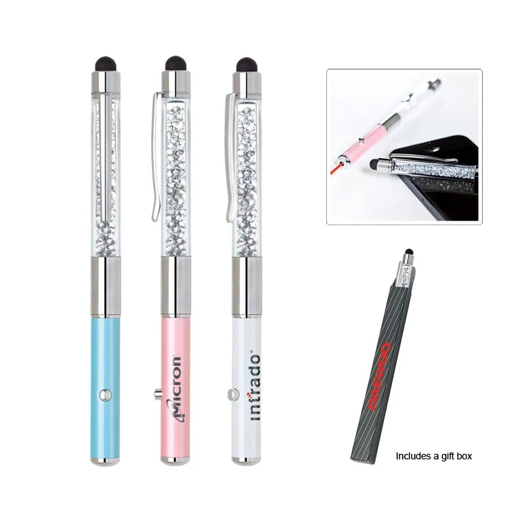 Crystal Stylus Metal Pen with Laser Pointer 1