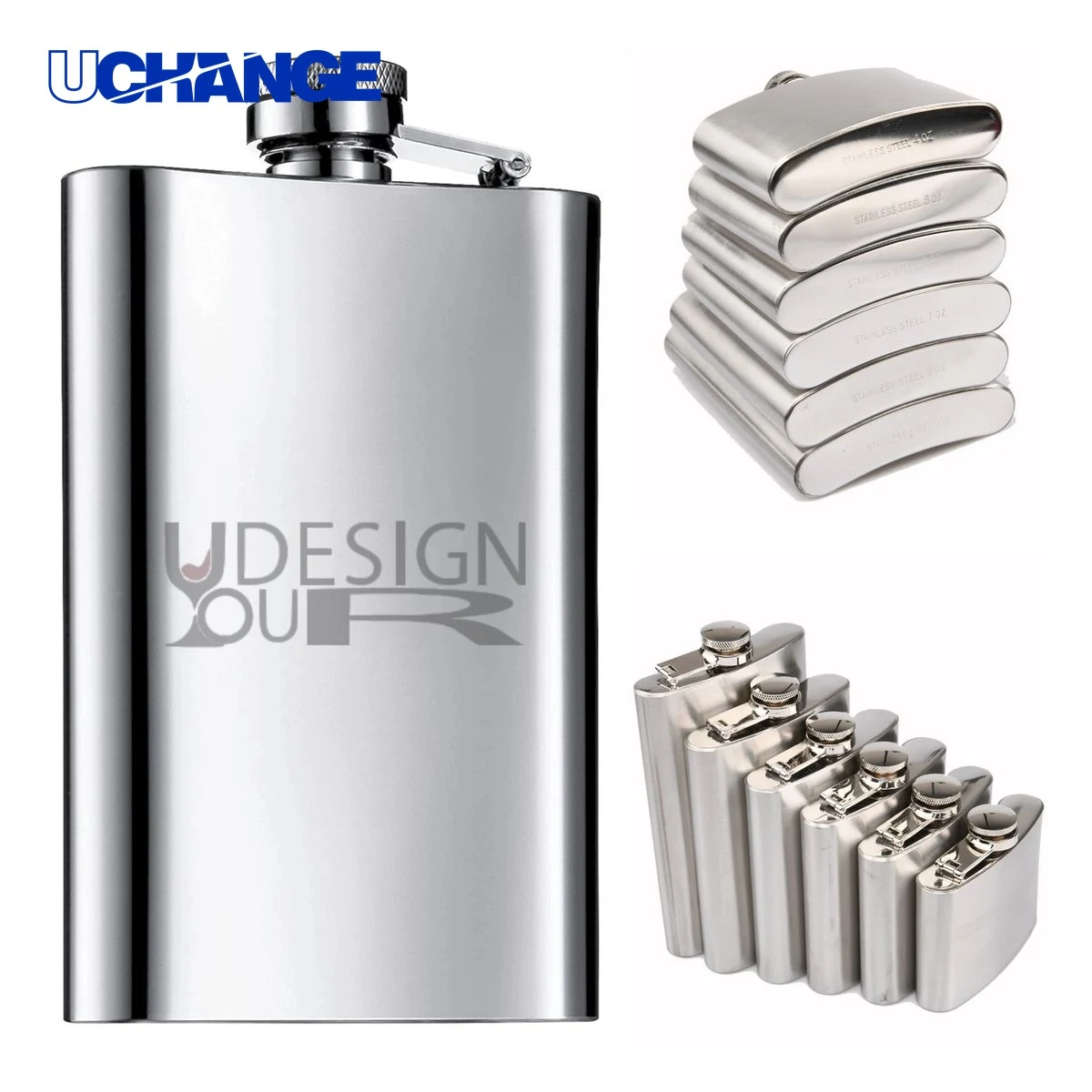Stainless Steel Flask Container (4 oz), custom water bottle with logo imprint 1