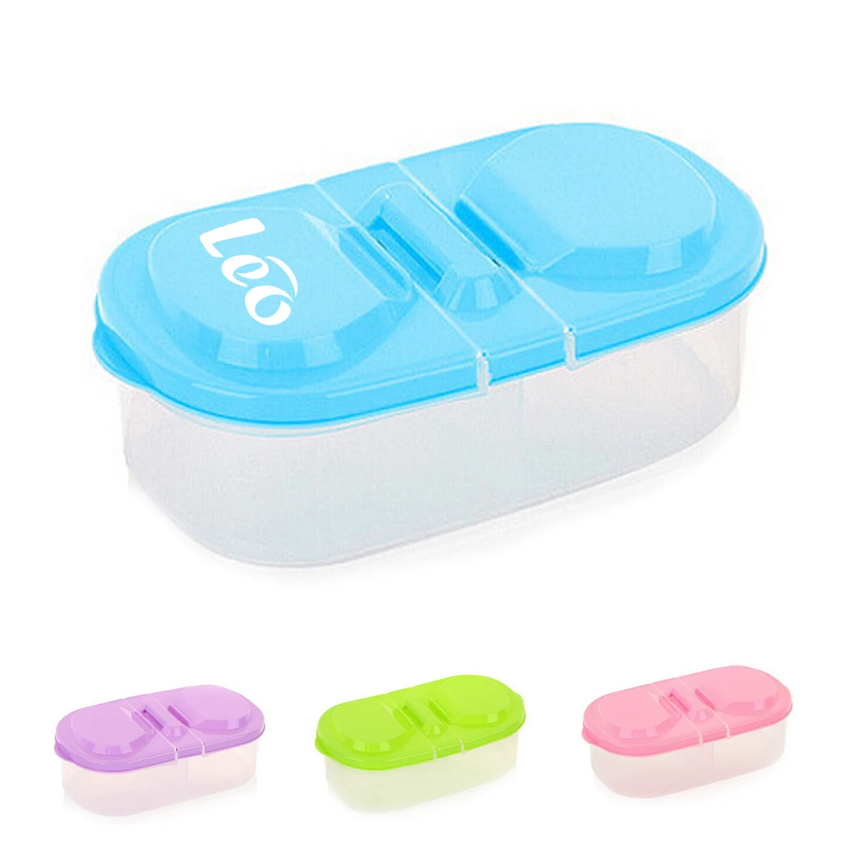 Double Compartment Covered Plastic Food Storage Box 1