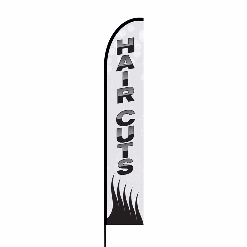 Hair Cuts Flag Kit Hardware 15' Feet Feather Flag Sign Outdoor Banner