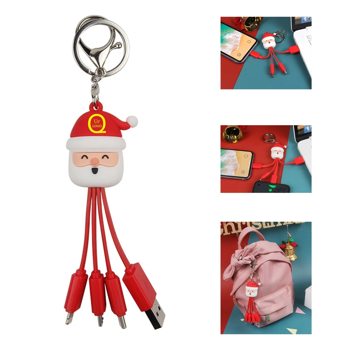 Three-In-One Charging Cable Keychain 1