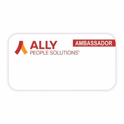 UV Printed Poly Name Badge w/ Pin Fastener (1.5"X2.875") Rectangle