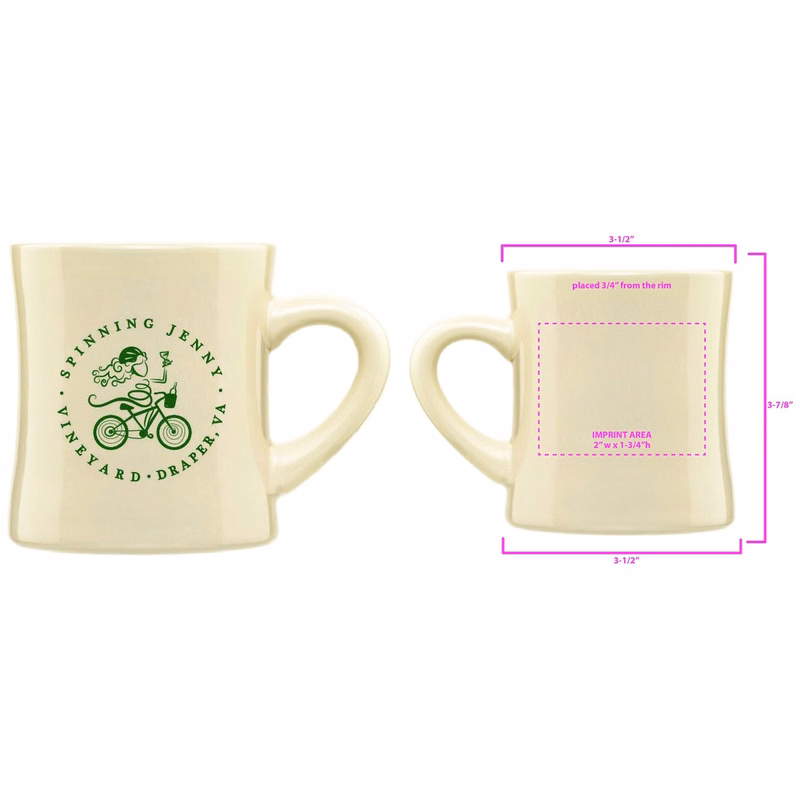 10 oz Cream Roma Diner Mug