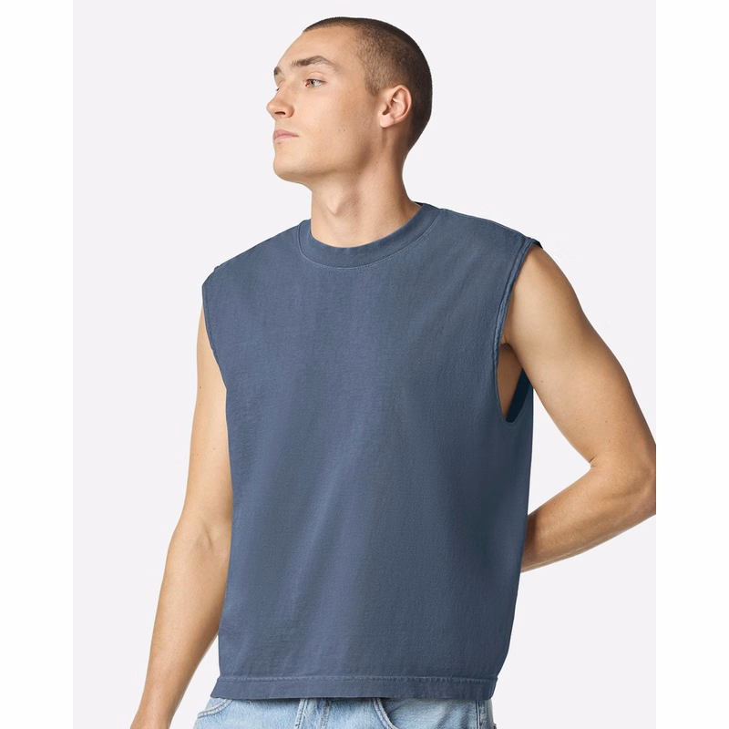 Unisex Heavyweight Cotton Garment-Dyed Boxy Muscle Tee - 207GD