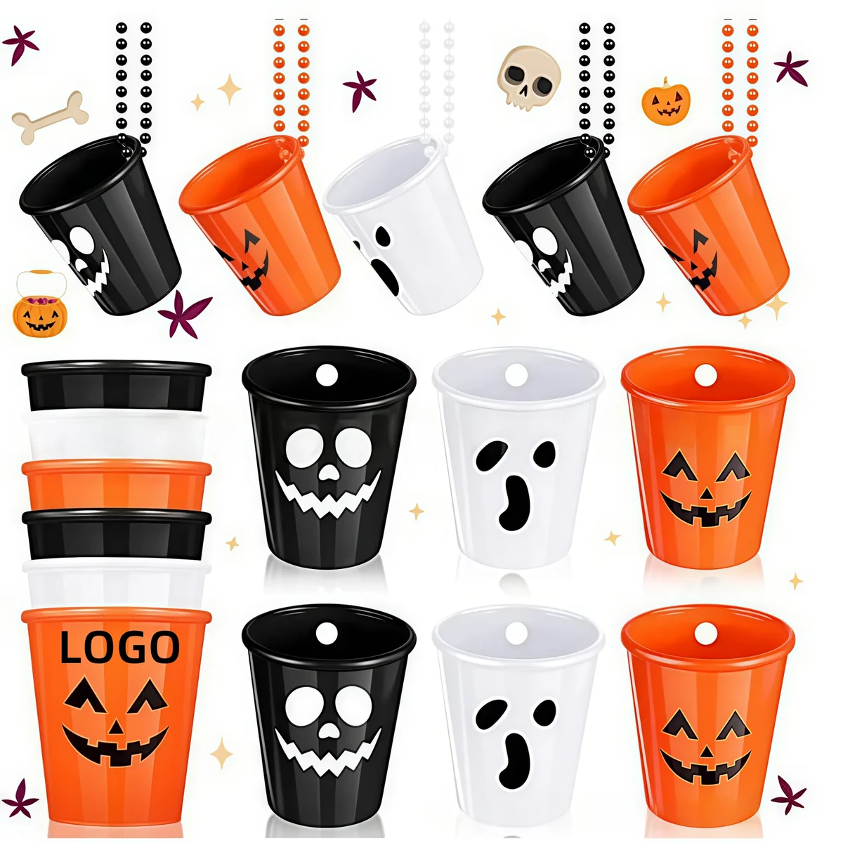 MOQ Halloween Shot Glass on Beaded Necklace 1