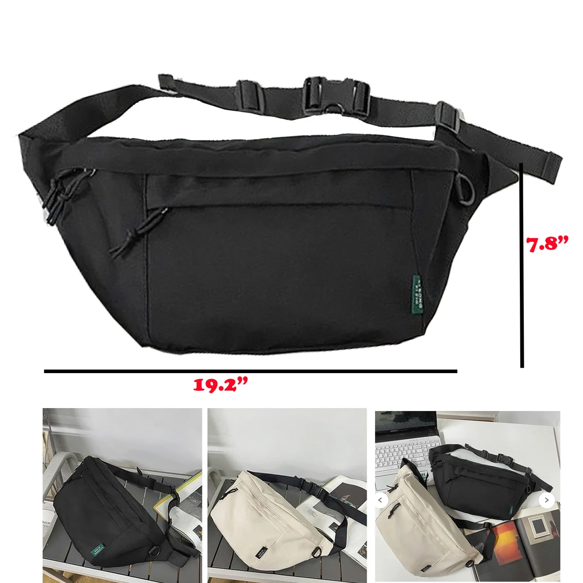 Casual large capacity zipper bag 1