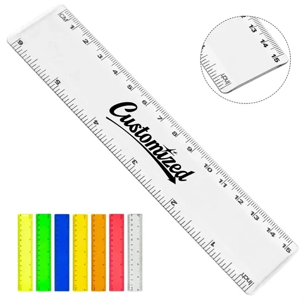 Custom 6 Inch Dual Scale Plastic Ruler — School & Office Supply Promotional Tool 1