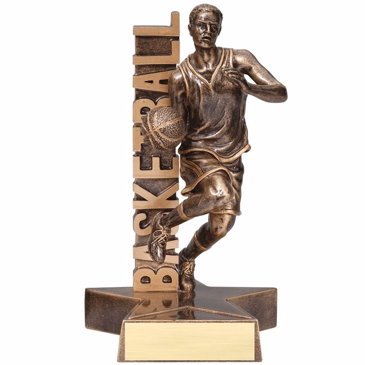 6 1/2" Tall Basketball Male Billboard Resin Award