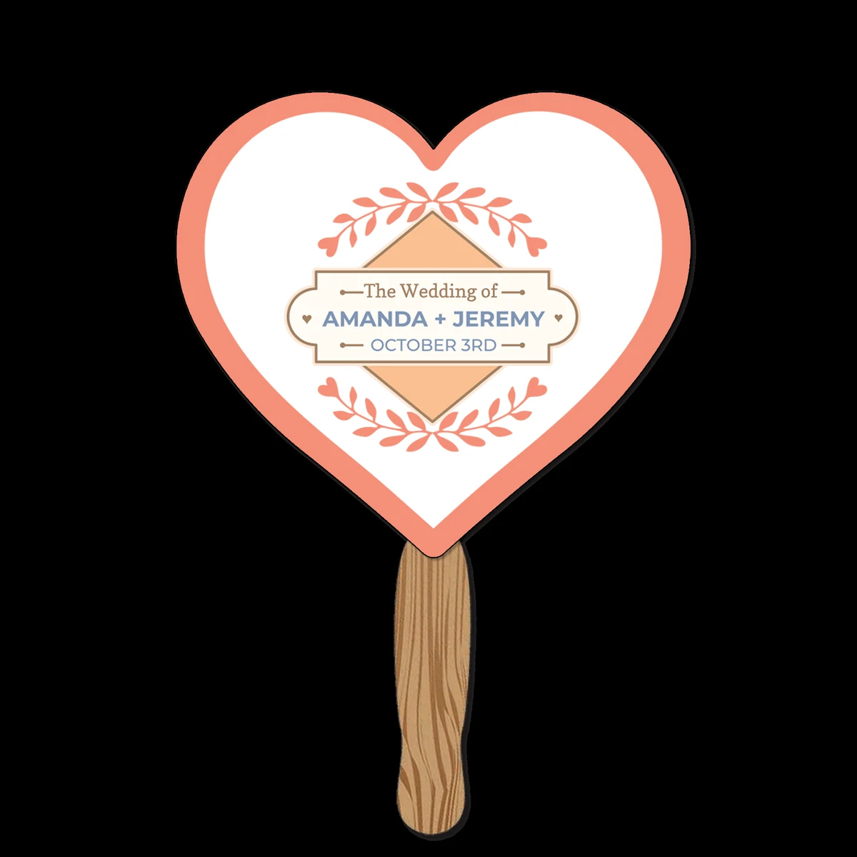 Hand Held Paper Fan - Heart 1