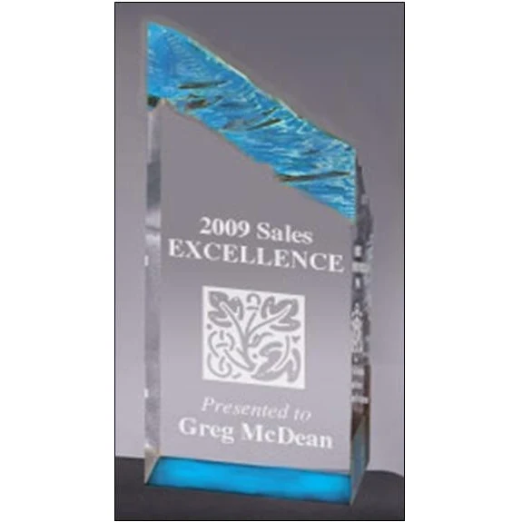10" Blue Glacier Tower Acrylic Award 1