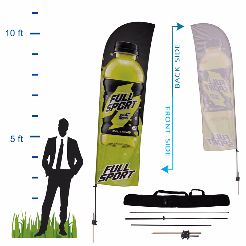 10.5 ft. Straight Advertising Flag Kit 3 (Single Sided)