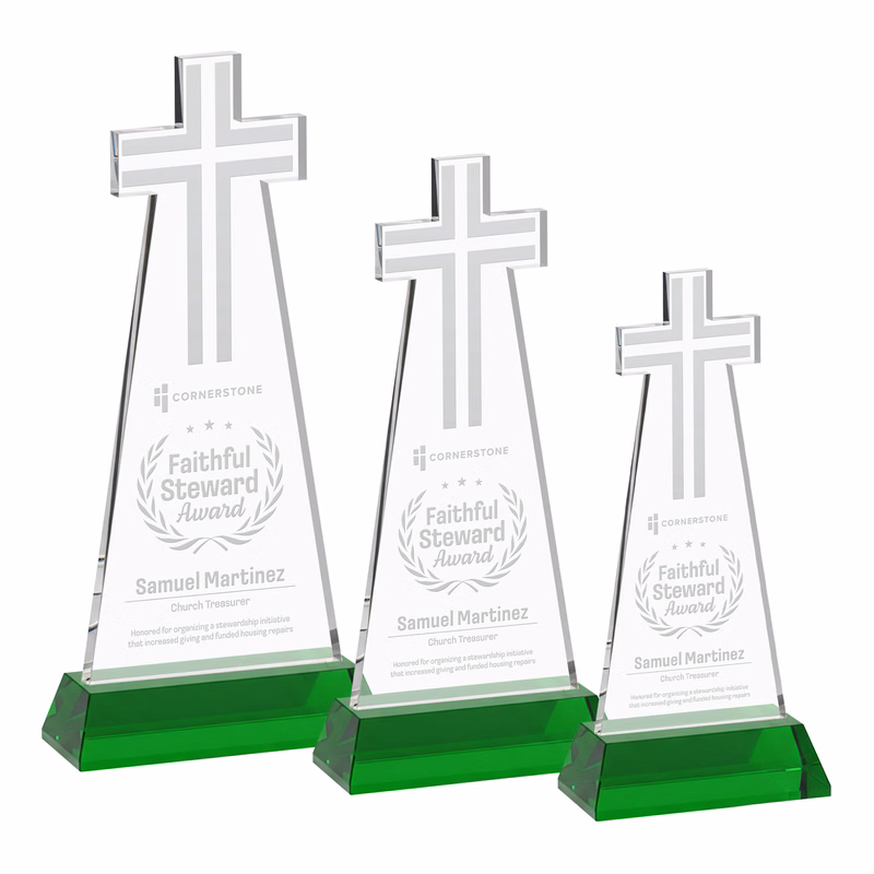 Cross Award on Hartford Base - Green