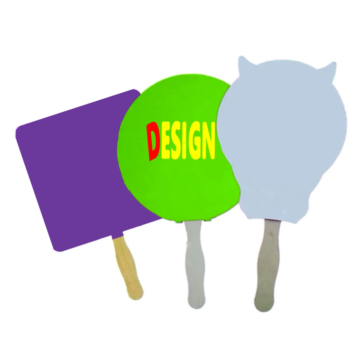 Durable Paper Fan With Wooden Handle Full Color 1