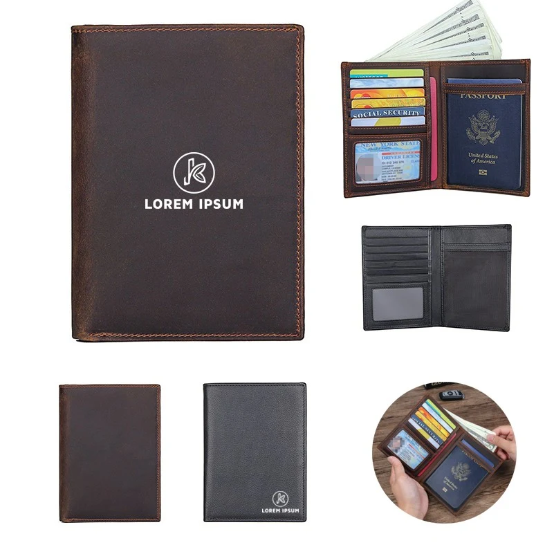RFID Blocking Genuine Leather Passport Holder Travel Wallet 1
