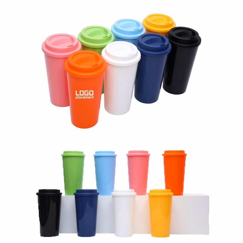 Customized double-layer plastic coffee cup