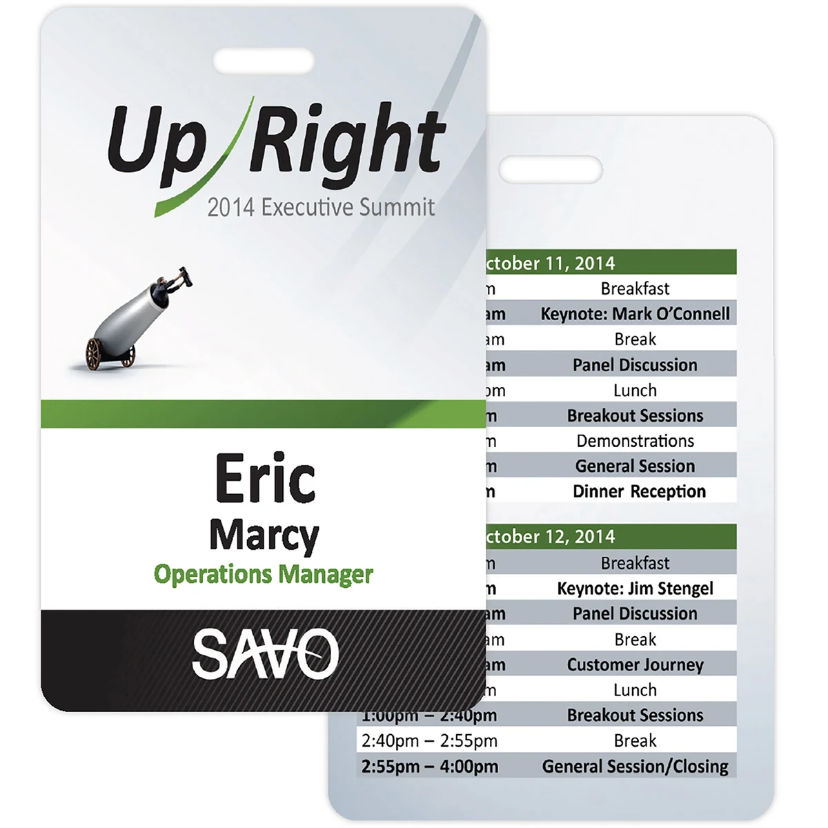 Memphis Plastic Event Name Badge: 2-1/8" x 3-3/8" Vertical 1