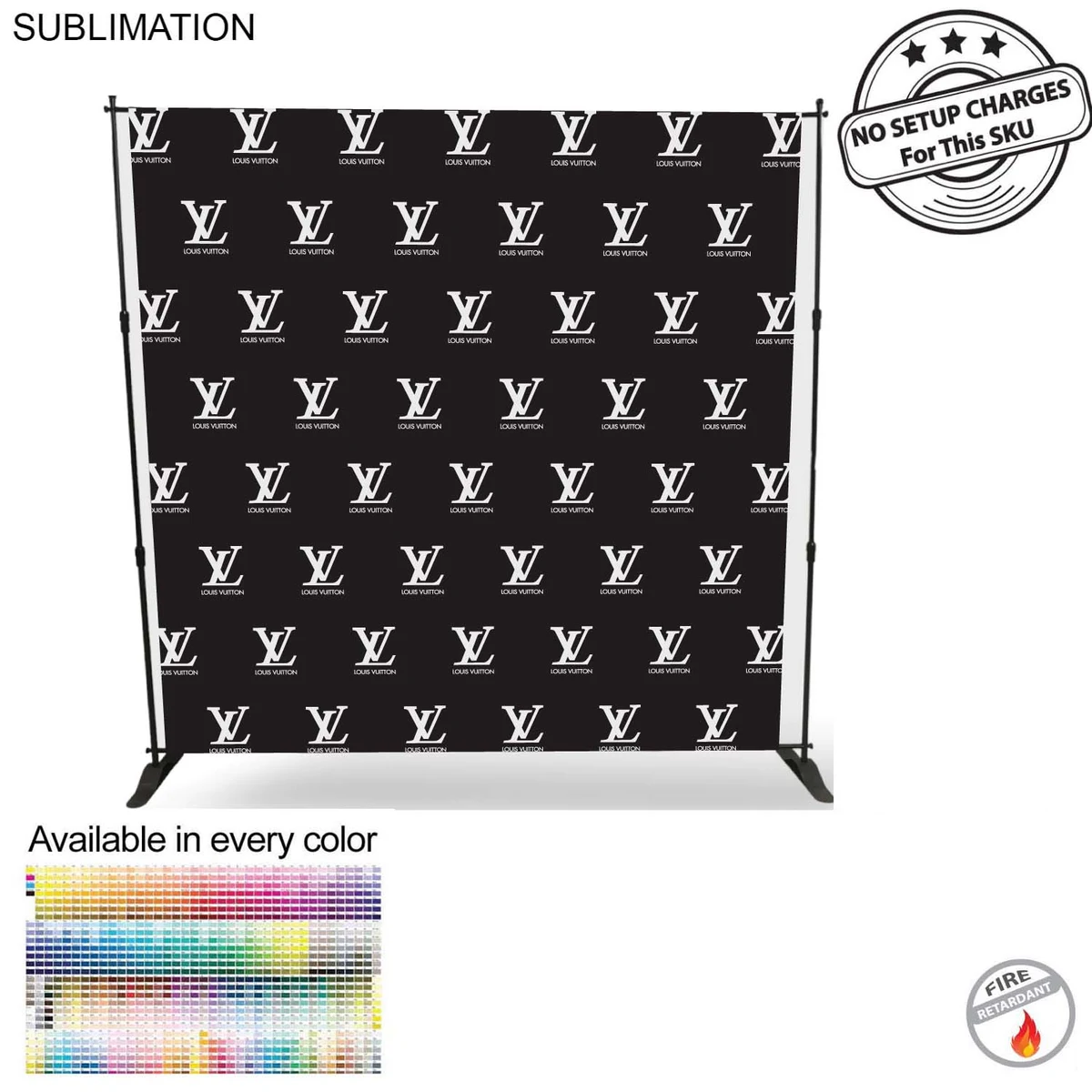 Step and Repeat 8' Backdrop, Media Wall, with Full Color Graphics, Photos, NO SETUP CHARGE 1