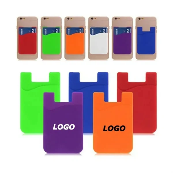 Custom 2.2"x3.4" Adhesive Silicone Phone Card Holder — Corporate Giveaway 1