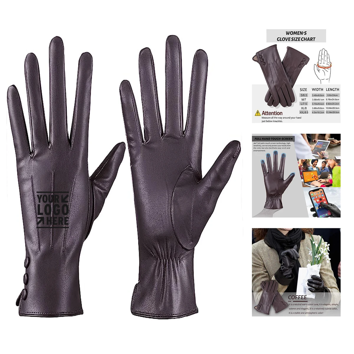 Touch Screen Warm Wool Lined Texting Driving Gloves 1