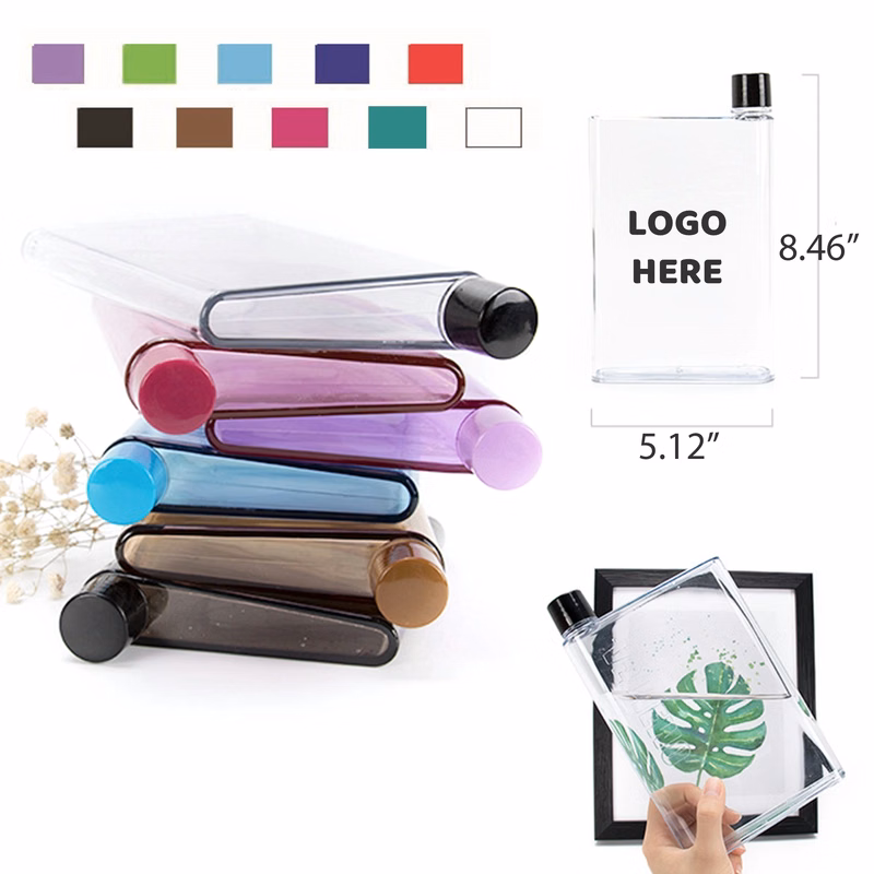 A5 14oz Portable Memo Bottle Flat Coffee Juice Square MOQ50