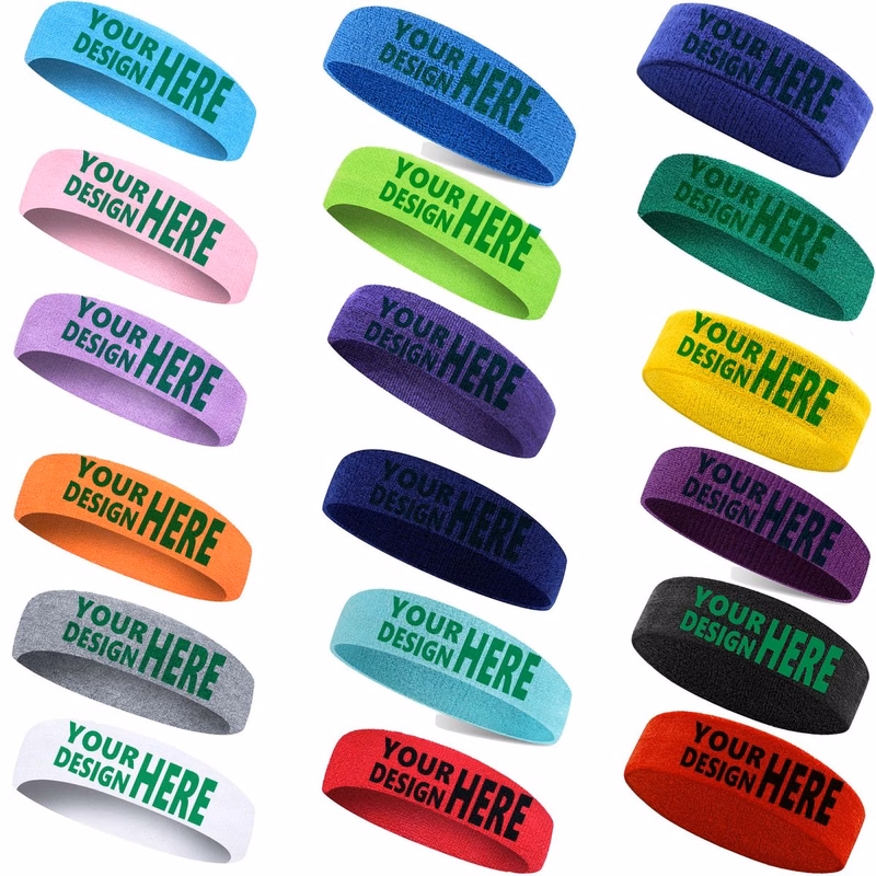 Stretchy Sweat Absorbing Sports Terry Headband