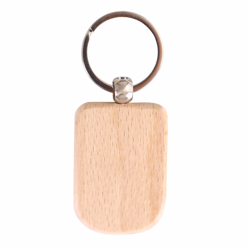 Wooden Shield Shape Keychain
